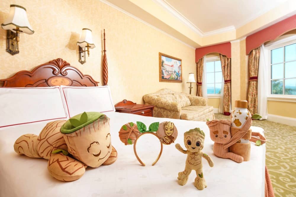 Hong Kong Disneyland Resort Marvel Season of Super Heroes Hotel Groot in room merchandise