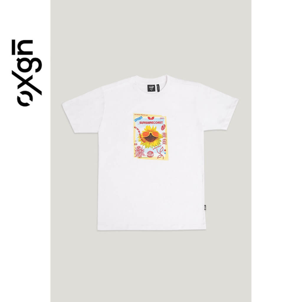 OXGN Mens Yellow World Easy Fit Tee With Special Print 01