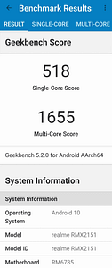 Realme 7 Geekbench scores
