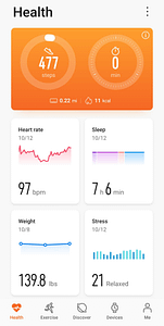 Huawei Health app main dashboard scaled