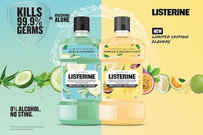 Listerine Aloe Cucumber and Pomelo Passion Fruit