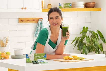 Dimples Romana is the newest endorser of Sante Barley Max