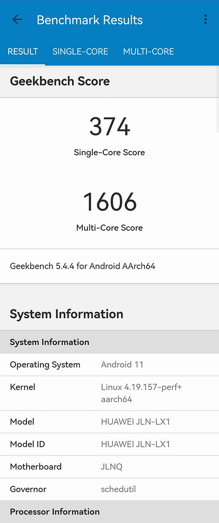 Huawei nova 9 SE Geekbench scores