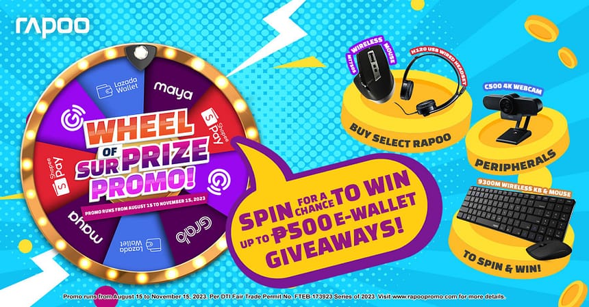 Spin the Wheel of SurPrize with Rapoo Score Up to ₱500 e Wallet Giveaway